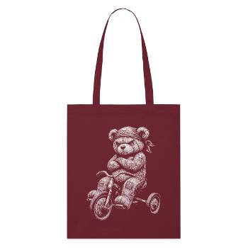 Teddy bear - Stanley/Stella Organic Tote Bag - burgundy - Front