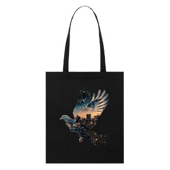 pigeon pigeon colombophile volant - Tote bag bio Stanley/Stella - noir - Devant