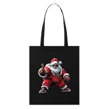 Hip Hop Weihnachten / Rap Weihnachtsmann - Stanley/Stella Bio-Stoffbeutel - Schwarz - Vorne