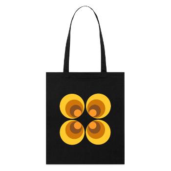 70s Flower Pattern Retro - Stanley/Stella Organic Tote Bag - black - Front