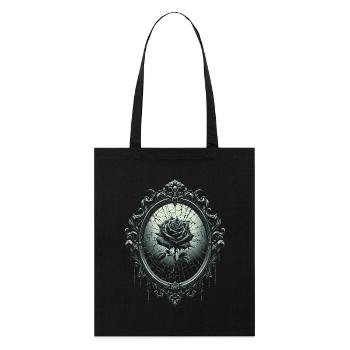 Rose mit zerbrochenem Spiegel - Gothic - Stanley/Stella Bio-Stoffbeutel - Schwarz - Vorne