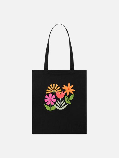 Blumenbeet - Stanley/Stella Bio-Stoffbeutel - Schwarz
