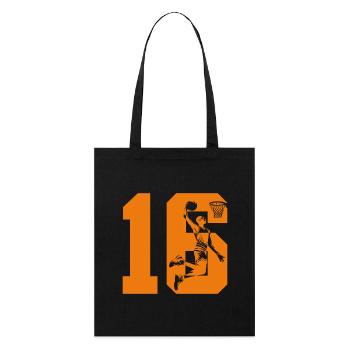 NUMMER 16 BASKETBALL 16. GEBURTSTAG - Stanley/Stella Bio-Stoffbeutel - Schwarz - Vorne