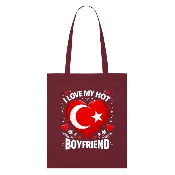 Hot Turkish Boyfriend - Liebe - Stanley/Stella Bio-Stoffbeutel - Burgunderrot - Vorne
