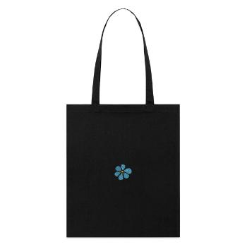 Embroidered daisy - Stanley/Stella Organic Tote Bag - black - Front