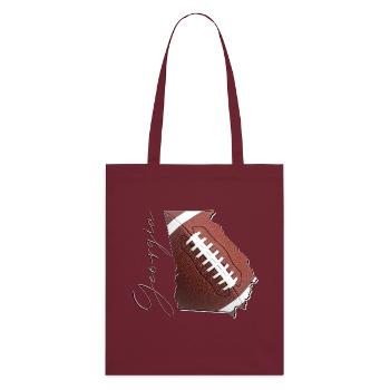 Georgia (USA) | echter Football | Landkarte Script - Stanley/Stella Bio-Stoffbeutel - Burgunderrot - Hinten