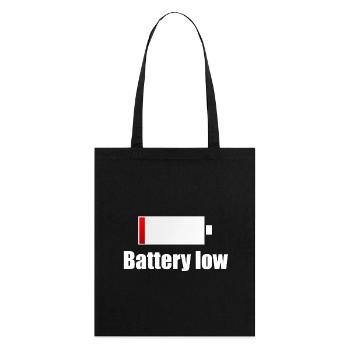 Battery Low - charge battery - Stanley/Stella Organic Tote Bag - black - Back
