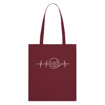 Turntable Frequency - Stanley/Stella Organic Tote Bag - burgundy - Back