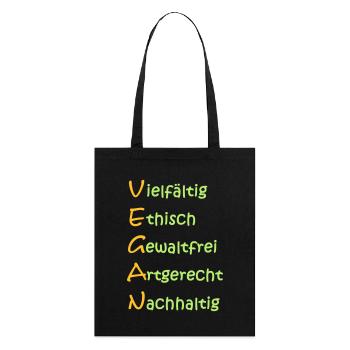 Die Bedeutung von Vegan. - Stanley/Stella Bio-Stoffbeutel - Schwarz - Hinten