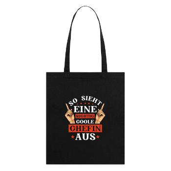 Chefin - so sieht eine coole Chefin aus - Stanley/Stella Bio-Stoffbeutel - Schwarz - Hinten