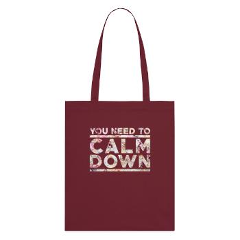 Calm Down - Stanley/Stella Bio-Stoffbeutel - Burgunderrot - Hinten