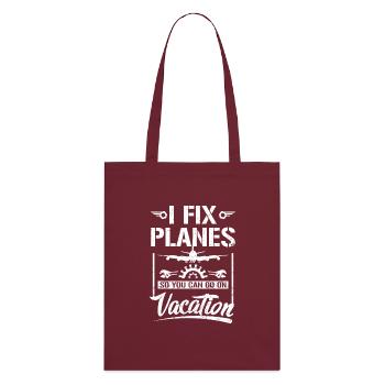 Je répare les avions - Tote bag bio Stanley/Stella - bordeaux - Dos