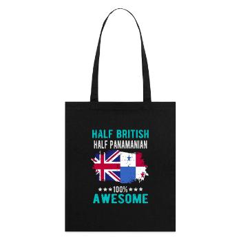 Half British Half Panama - Stanley/Stella Organic Tote Bag - black - Back