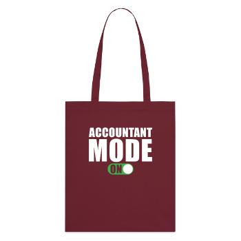 Accountant Mode On - Stanley/Stella Organic Tote Bag - burgundy - Back