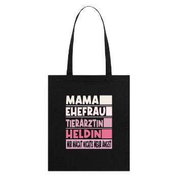 Tierärztin Mama Ehefrau Heldin - Stanley/Stella Bio-Stoffbeutel - Schwarz - Hinten