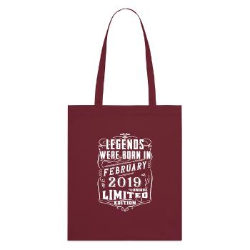 Birthday February 2019 year Limited Edition - Stanley/Stella Organic Tote Bag - burgundy - Back