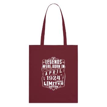 Anniversaire Avril 1924 Année Edition Limitée - Tote bag bio Stanley/Stella - bordeaux - Dos