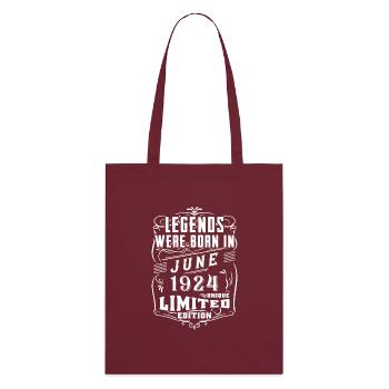 Anniversaire Juin 1924 Année Édition Limitée - Tote bag bio Stanley/Stella - bordeaux - Dos