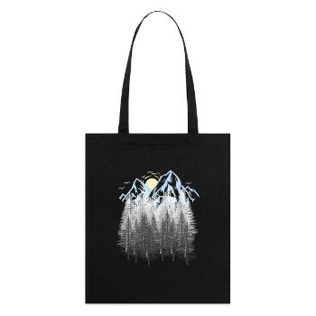 Montagnes, Nature, Montagnes, Forêt, Forêt de conifères, sapins, Brerg - Tote bag bio Stanley/Stella - noir - Dos