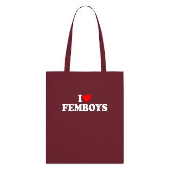 I love femboys - Stanley/Stella Bio-Stoffbeutel - Burgunderrot - Hinten