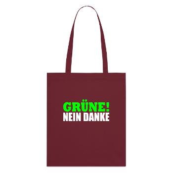 Grüne Nein Danke - Stanley/Stella Bio-Stoffbeutel - Burgunderrot - Hinten