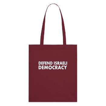 Defend israeli democracy - Tote bag bio Stanley/Stella - bordeaux - Dos