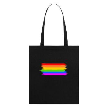 Regenbogen Regenbogenfahne - Stanley/Stella Bio-Stoffbeutel - Schwarz - Hinten