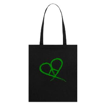 Paix symbole hippie coeur paix liberté amour - Tote bag bio Stanley/Stella - noir - Dos