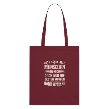 God created all men equally craftsmen - Stanley/Stella Organic Tote Bag - burgundy - Back