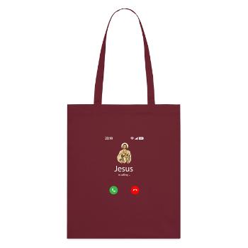 Jesus is calling - Stanley/Stella Organic Tote Bag - burgundy - Back