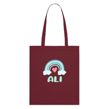 Ali Name Rainbow Baby - Stanley/Stella Organic Tote Bag - burgundy - Back