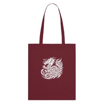 Dragon Tribal Tattoo Artistic Symbol Design - Stanley/Stella Organic Tote Bag - burgundy - Back