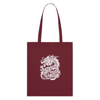 Dragon Tribal Tattoo Elegantes künstlerisches Design - Stanley/Stella Bio-Stoffbeutel - Burgunderrot - Hinten