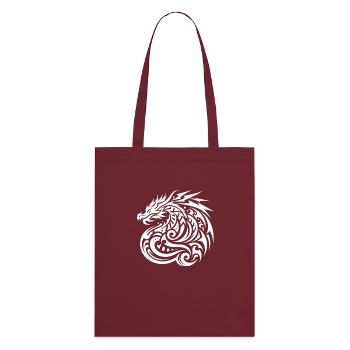 Dragon Tribal Tattoo Artistic Symbol Design - Stanley/Stella Organic Tote Bag - burgundy - Back