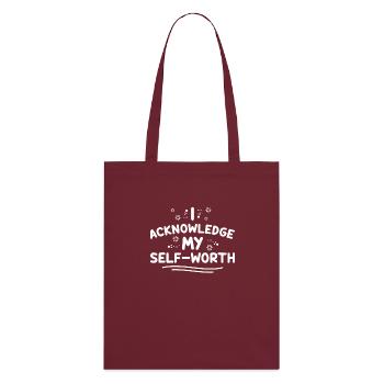 Positive Affirmations Inspirational Quote for - Stanley/Stella Organic Tote Bag - burgundy - Back