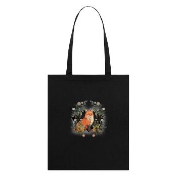 Fuchs Kind Kinder Waldbewohner Waldtiere Füchsin - Stanley/Stella Bio-Stoffbeutel - Schwarz - Hinten