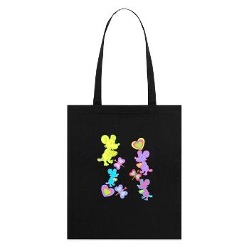 Mouse Mice Retro Vintage Old School Kids - Stanley/Stella Organic Tote Bag - black - Back