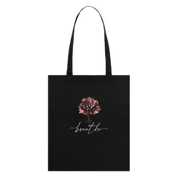 Just Breathe Tree Spring Yoga Meditation Summer - Stanley/Stella Organic Tote Bag - black - Back