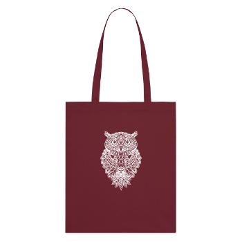 Hibou Owl Graphiques Art Cadeau Mandala - Tote bag bio Stanley/Stella - bordeaux - Dos
