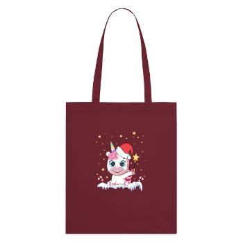 Unicorn Mask Christmas Quarantine Mouthguard - Stanley/Stella Organic Tote Bag - burgundy - Back