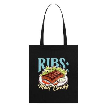 Ribs Meat Candy Grilled Meat Lover Ribs Barbecue - Stanley/Stella Organic Tote Bag - black - Back