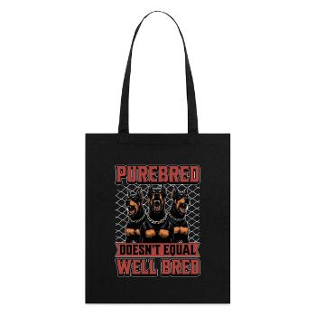 Dog Trainer Purebred Doesn't Equal Dog School - Stanley/Stella Organic Tote Bag - black - Back