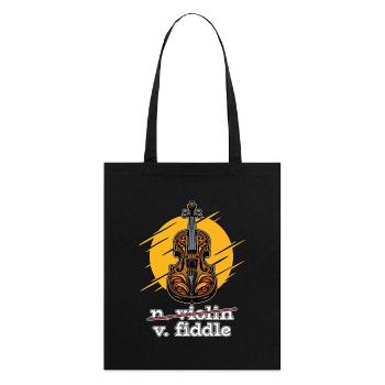 Fiddle String Instrument Enthusiast Fiddle Player - Stanley/Stella Organic Tote Bag - black - Back