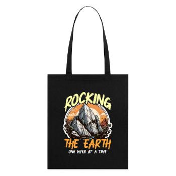 Geologist Rocking The Earth Loves Rock Collecting - Stanley/Stella Organic Tote Bag - black - Back
