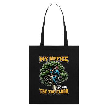 Logging My Office Is On The Top Floor Tree Climber - Stanley/Stella Bio-Stoffbeutel - Schwarz - Hinten