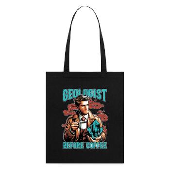 Géologue avant la collecte de roches Amateur de café - Tote bag bio Stanley/Stella - noir - Dos