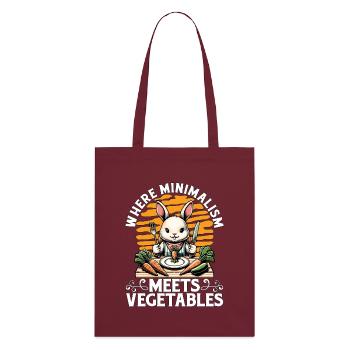 Vegetarian Where Minimalism Meets Healthy Eating - Stanley/Stella Bio-Stoffbeutel - Burgunderrot - Hinten