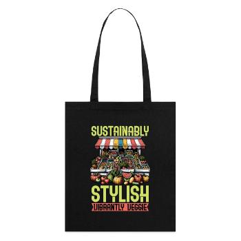 Vegetarian Sustainably Stylish Vibrantly Veganism - Stanley/Stella Bio-Stoffbeutel - Schwarz - Hinten