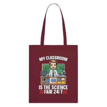 STEM Teacher My Classroom Is The Science Educator - Stanley/Stella Bio-Stoffbeutel - Burgunderrot - Hinten