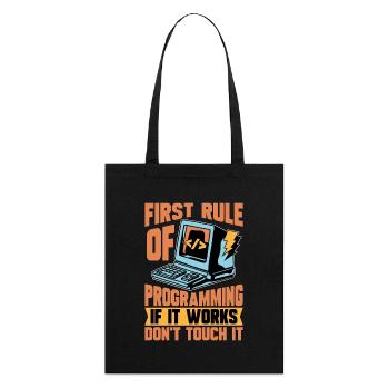 Coder First Rule Of Programming If Web Developer - Stanley/Stella Bio-Stoffbeutel - Schwarz - Hinten